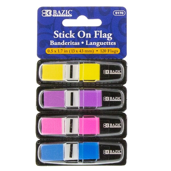 Neon Color Coding Flags With Dispenser, 30 Flags, PK48